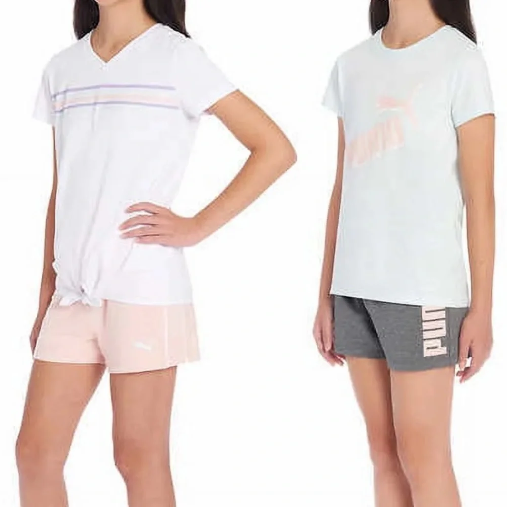 4pc Puma tops and shorts Mint, White, Gray, and Pink size 7/8 Mix & Match - Picture 14 of 15